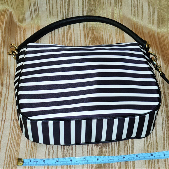 Kate Spade Black and White Stripes Nylon Devin - Picture 5 of 8